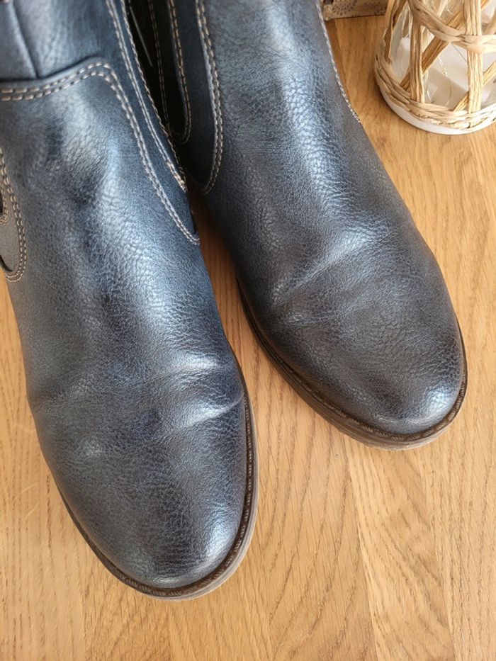 Bottines Chealsea Mustang bleu marine - Excellent état - photo numéro 13
