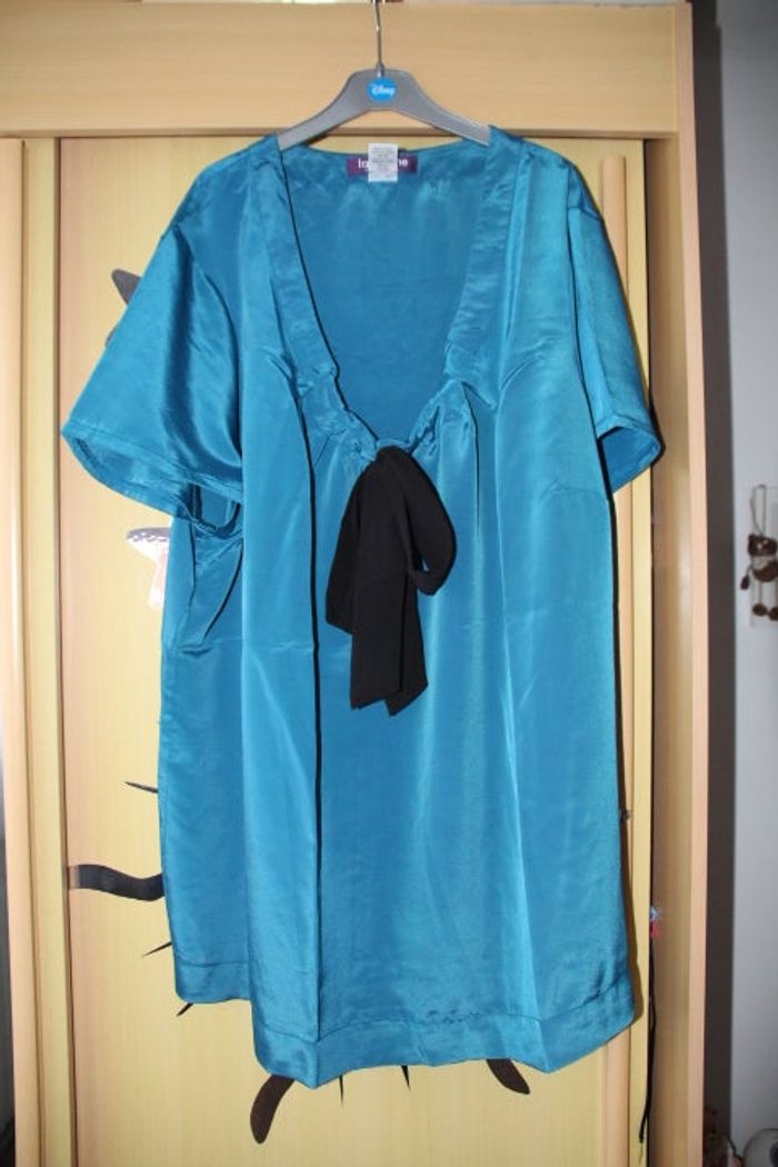 Tunique Col Nœud Bleu/Vert