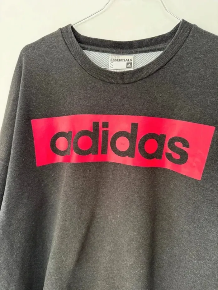 Sweat Adidas femme gris et rose taille S - photo numéro 2