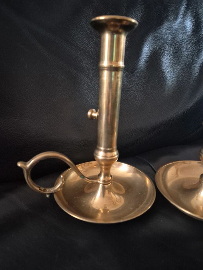 lot de 2 bougeoirs en cuivre - photo numéro 2