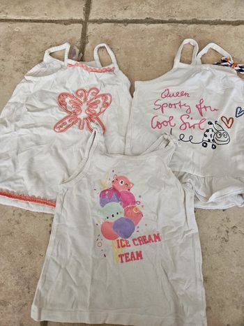 Lot 4 t shirt fine bretelle