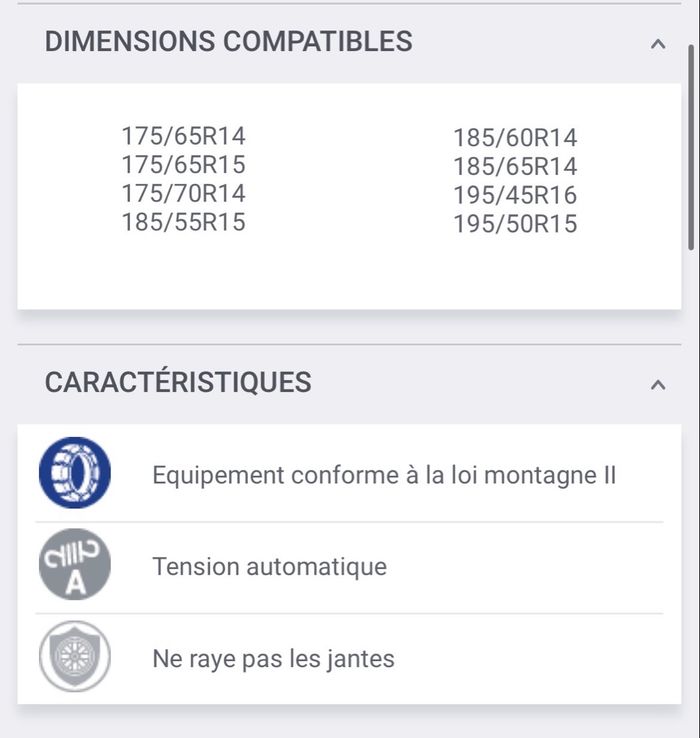 Chaînes neige Michelin Easy Grip Limited E3 – état neuf - photo numéro 2