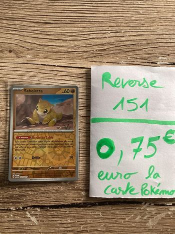 carte Pokémon sabelette reverse 027/165 EV3.5 collection 151 FR neuf sortie de booster