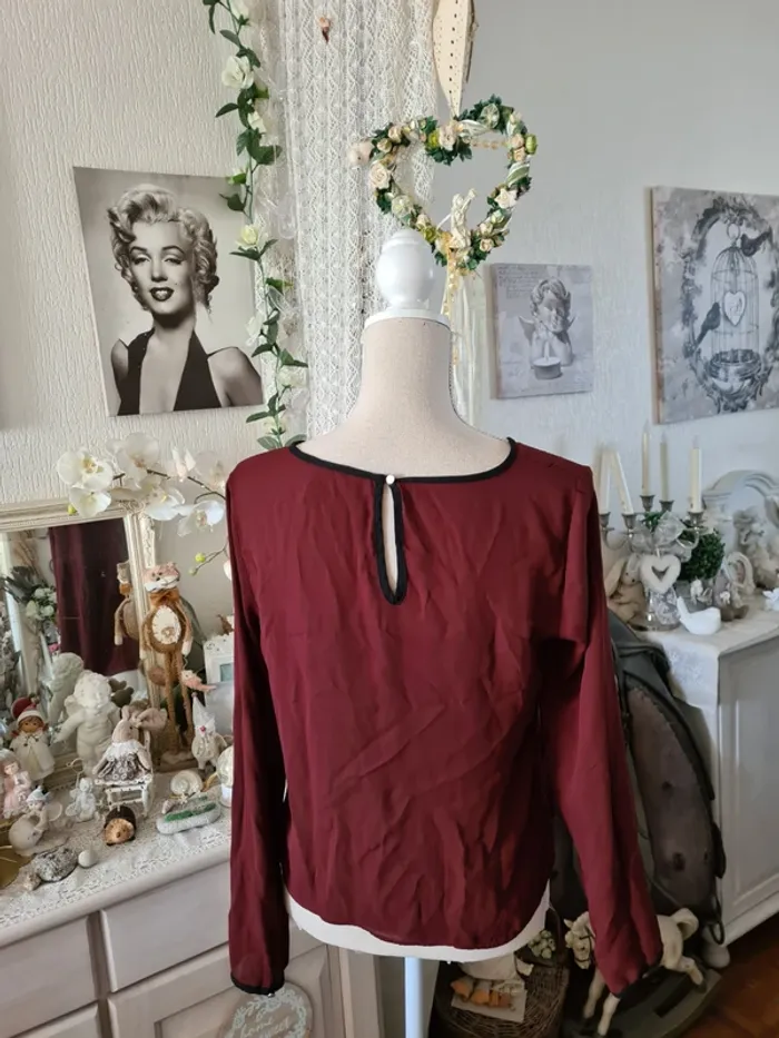 Blouse couleur prune/ bordeaux Forever 21 Taille S - photo numéro 2