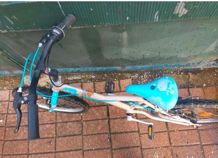Vélo beige et bleu fille 20 pouces B'twin - photo numéro 4