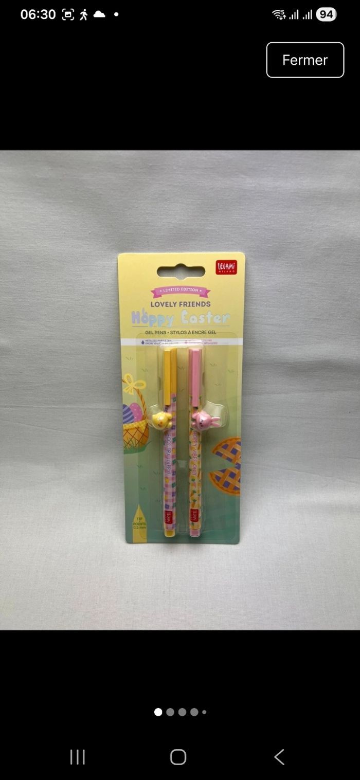 Légami Hoppy Easter set de 2 stylos lovely friends . Pâques 2026.