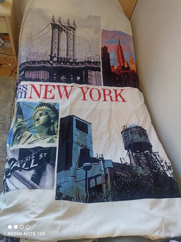 Parure de lit 1 personne New York Les ateliers du linge - photo numéro 2