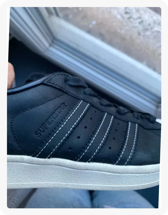 Superstar original cuir noir et semelle blanche Adidas - photo numéro 7