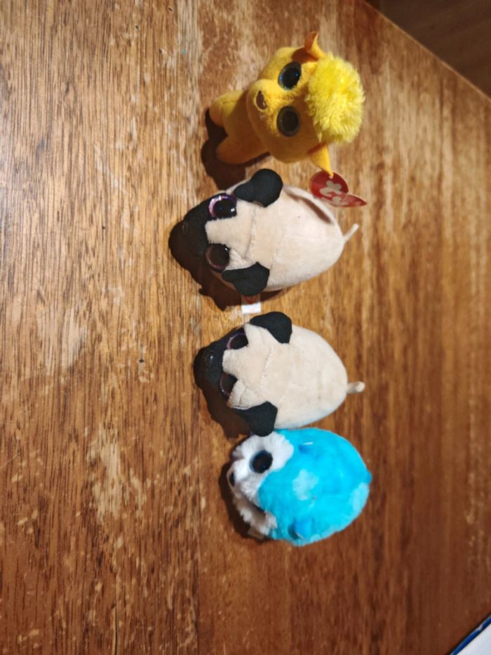 Lot de 4 petites peluches TY