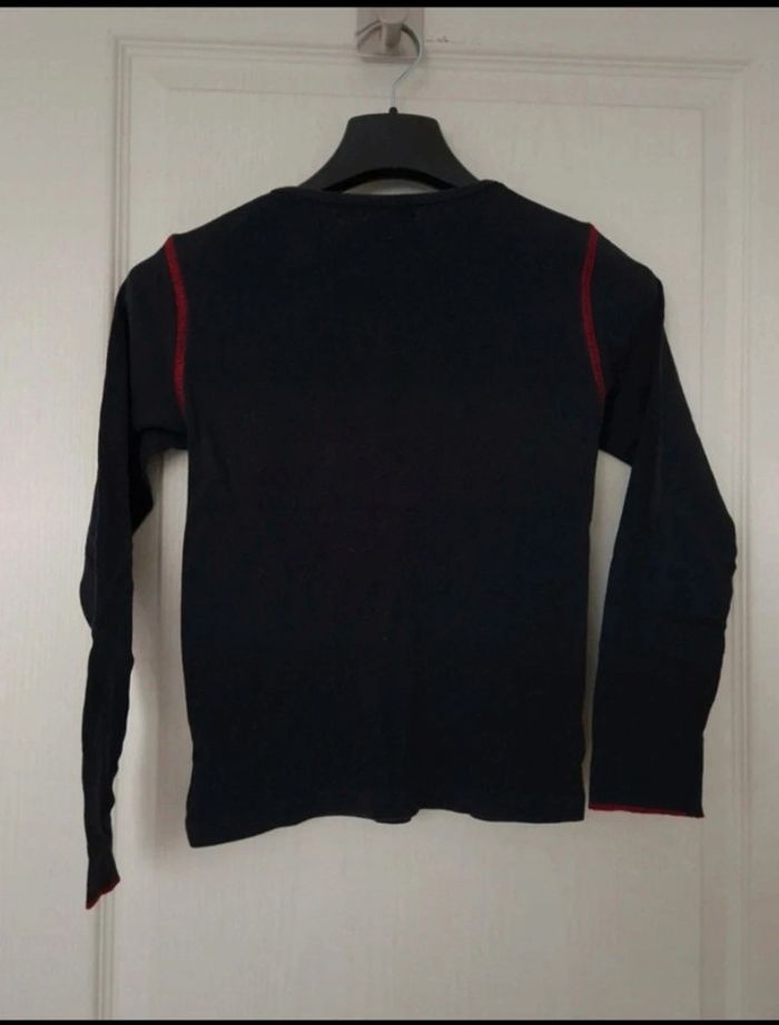 Haut a manche longue noir et rouge fille okaïdi 10 ans - photo numéro 3