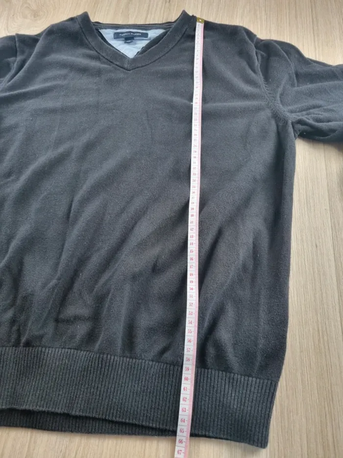 Pull a col V noir Tommy hilfiger Homme Taille M - photo numéro 4