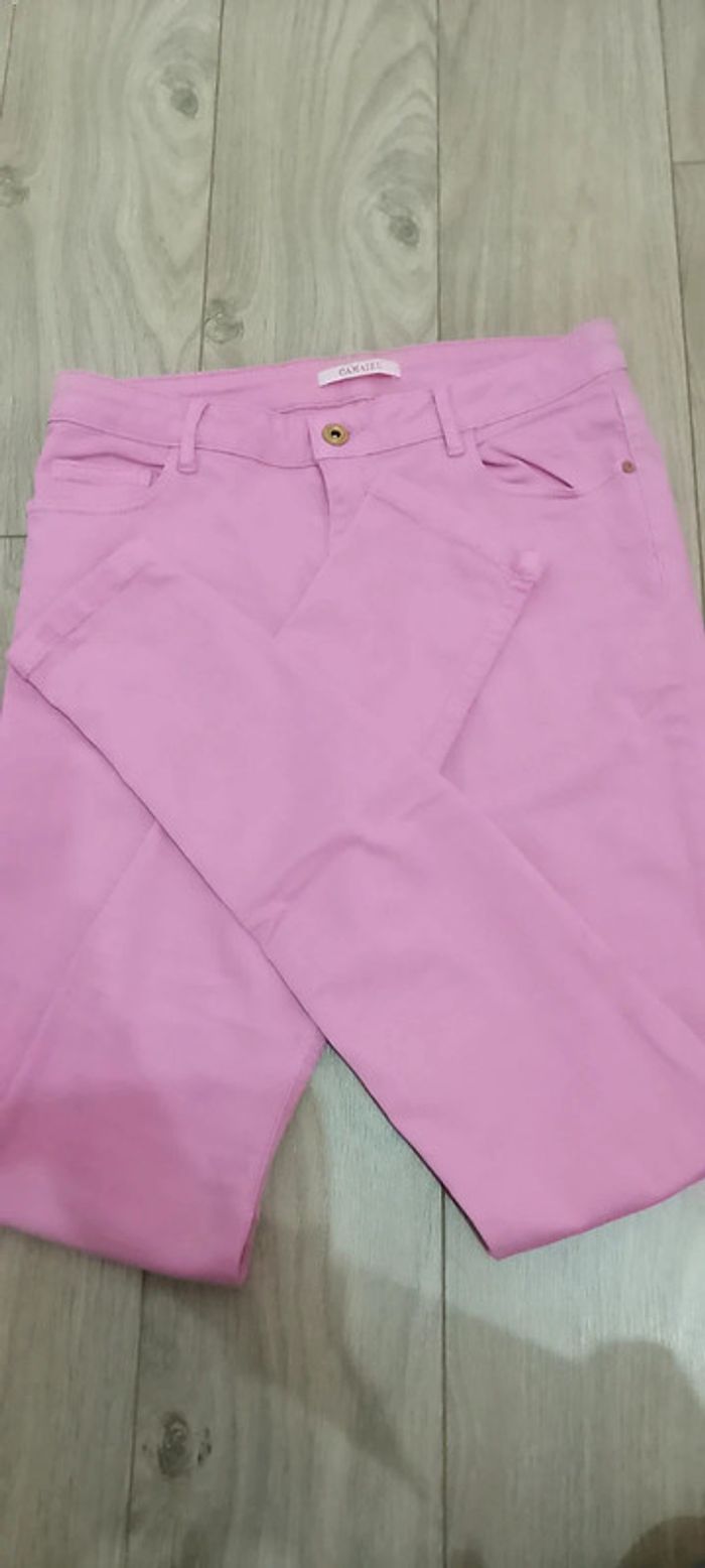 Jeans slim taille basse rose - photo numéro 2