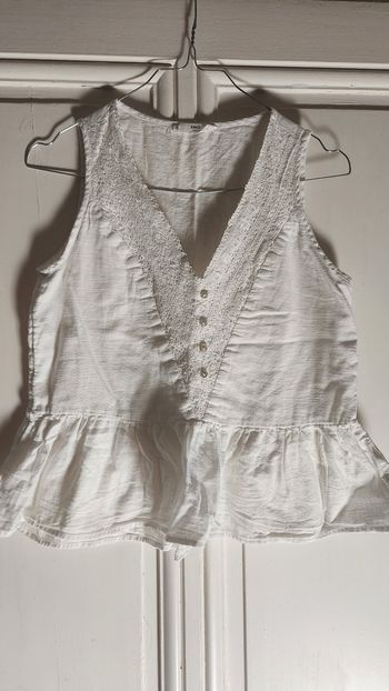 Top dentelle blanc Mango taille S