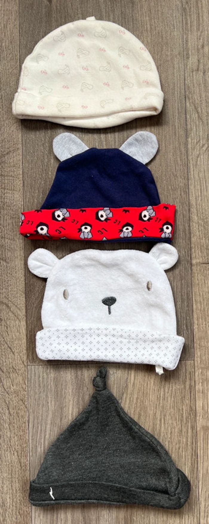 Lot de 4 bonnets naissance bébérêve earlydays