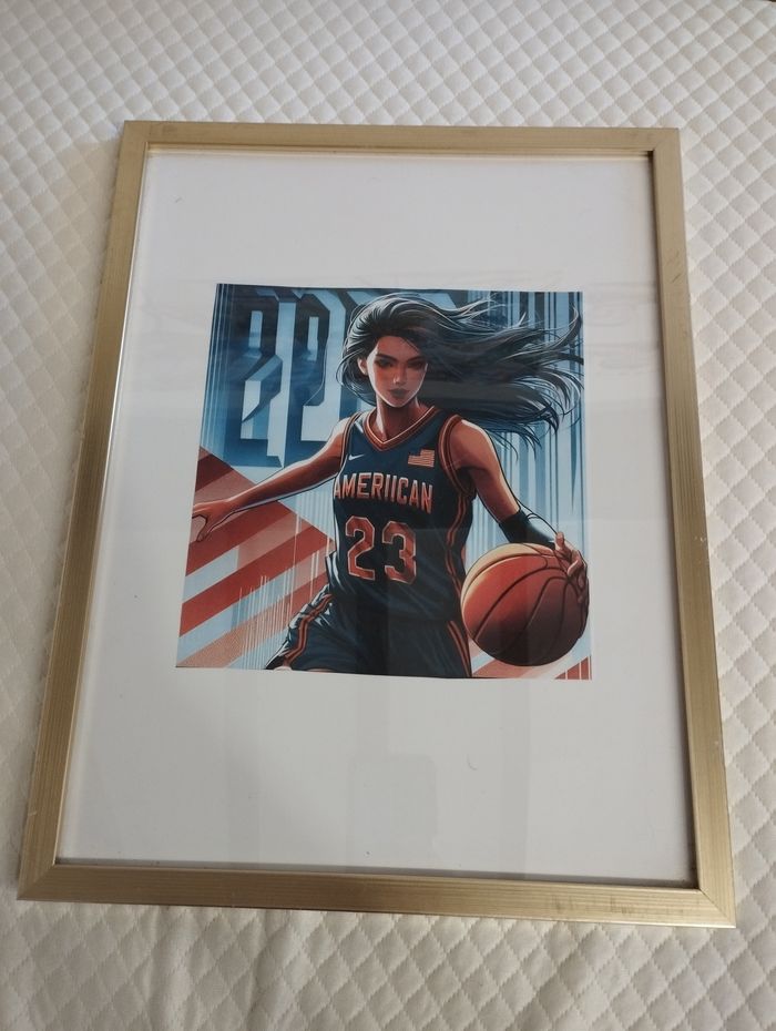 Cadre avec affiche basket 32x 42 cm