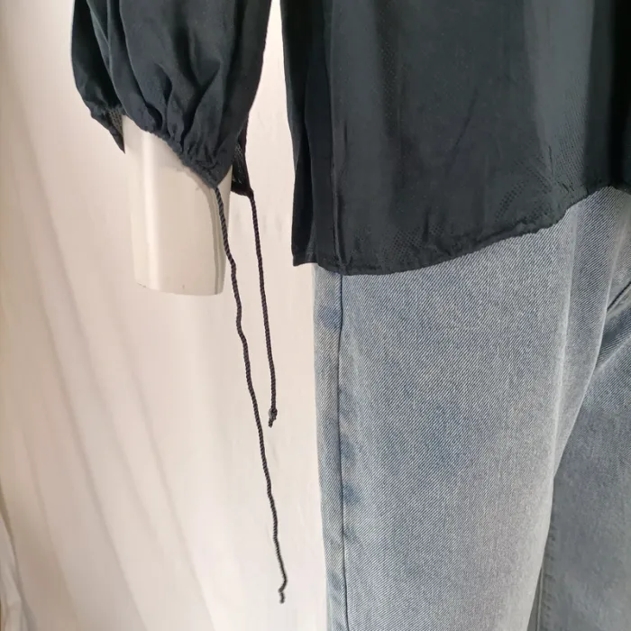 Blouse noire avec cordon de serrage - Comptoir des Cotonniers - Taille 36 - A079 - photo numéro 7
