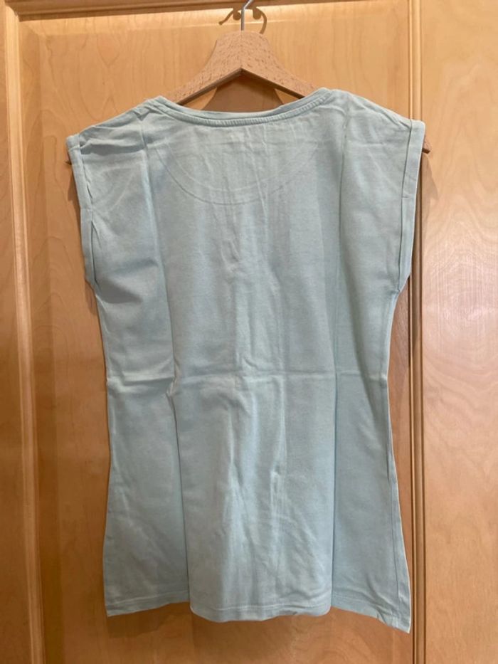 Teeshirt imprimé fleurs in extenso turquoise - photo numéro 2