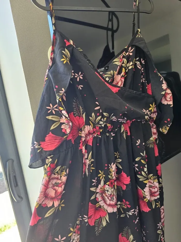 Robe longue fleurie fendu femme grande taille 48 - photo numéro 4