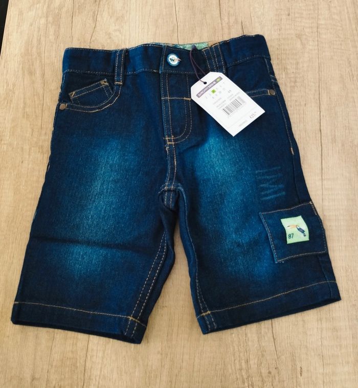 Bermuda short garçon jean bleu marine taille 4 ans Sergent Major