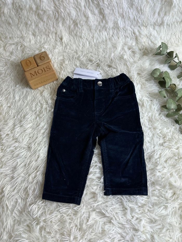Pantalon velours marine taille 6 mois Jacadi