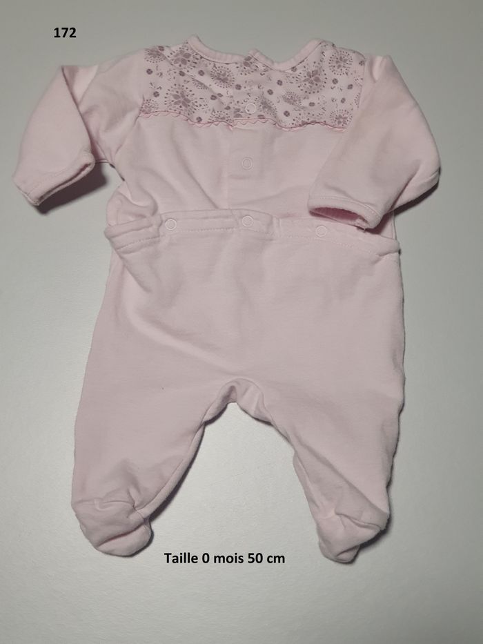 Pyjama rose en coton Taille 0 mois 50 cm - photo numéro 2