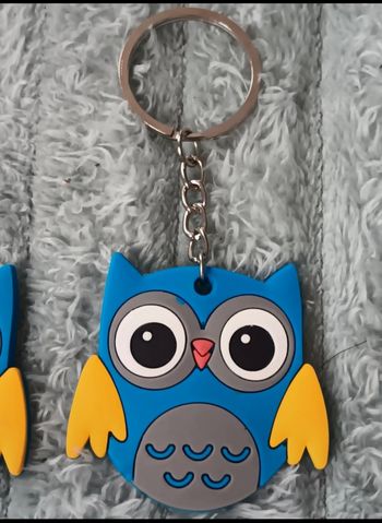 Porte-clés hibou chouette bleu