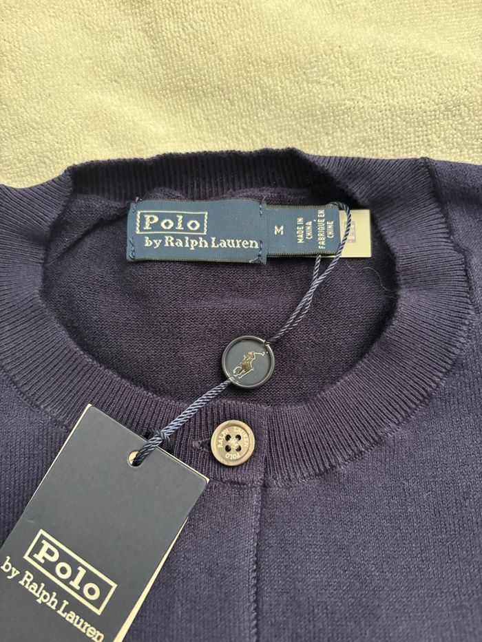 Cardigan Ralph Lauren femme taille M bleu marine - photo numéro 6