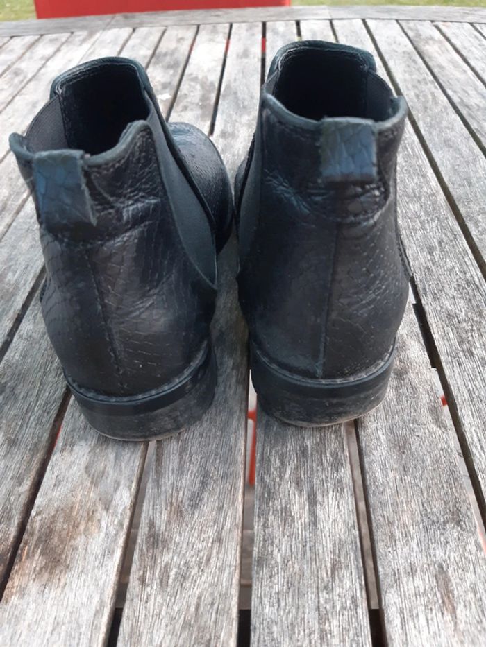 Bottines noires effet croco 37 - photo numéro 3