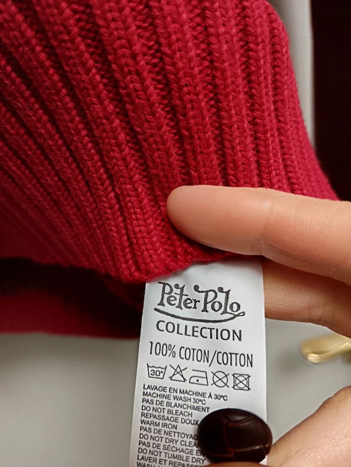 Pull col châle bordeaux - photo numéro 5