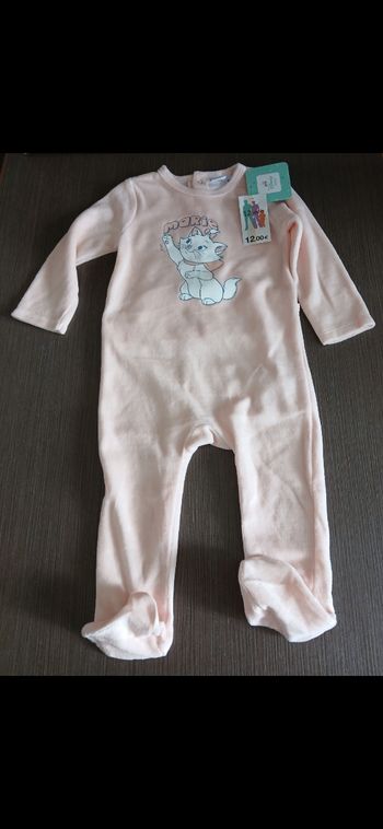 pyjamas en velours fille marie les aristochats disney 12 mois