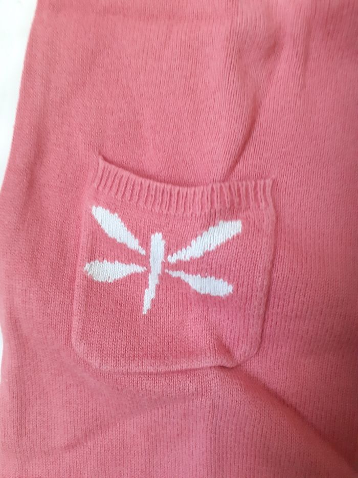 Robe maille vieux rose motif lubellule blanche - photo numéro 2