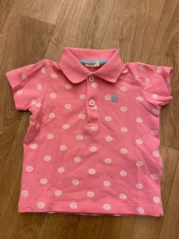 Polo à pois benetton fille 6-9 mois
