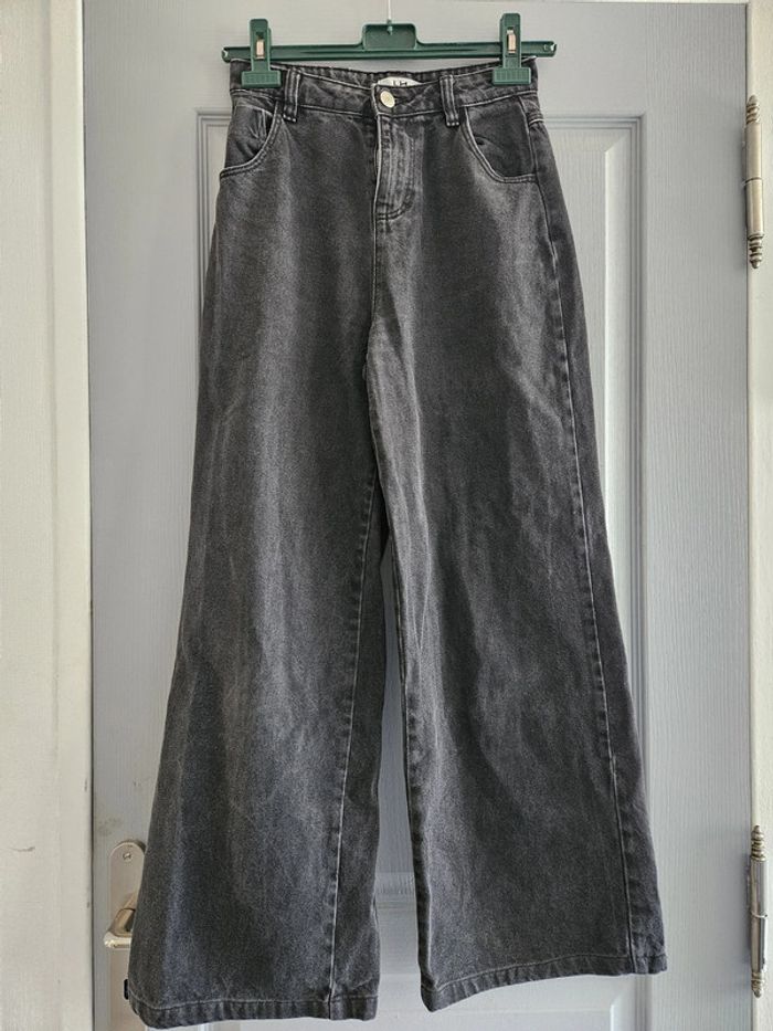 Jean wide leg femme - Taille 32 / XXS - La Halle - Noir gris