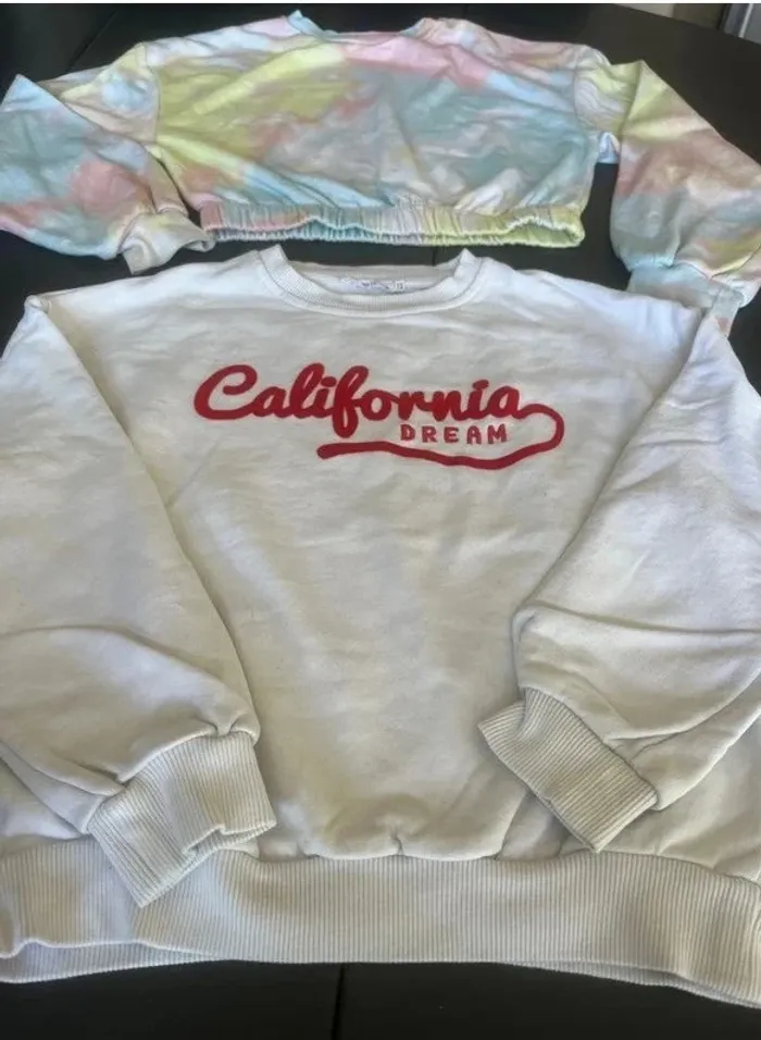 Lot 2 sweat pull 12 ans fille hiver printemps