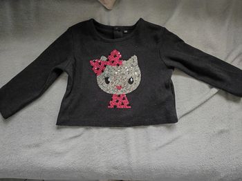 Pull 'noir Hello Kitty 12 mois