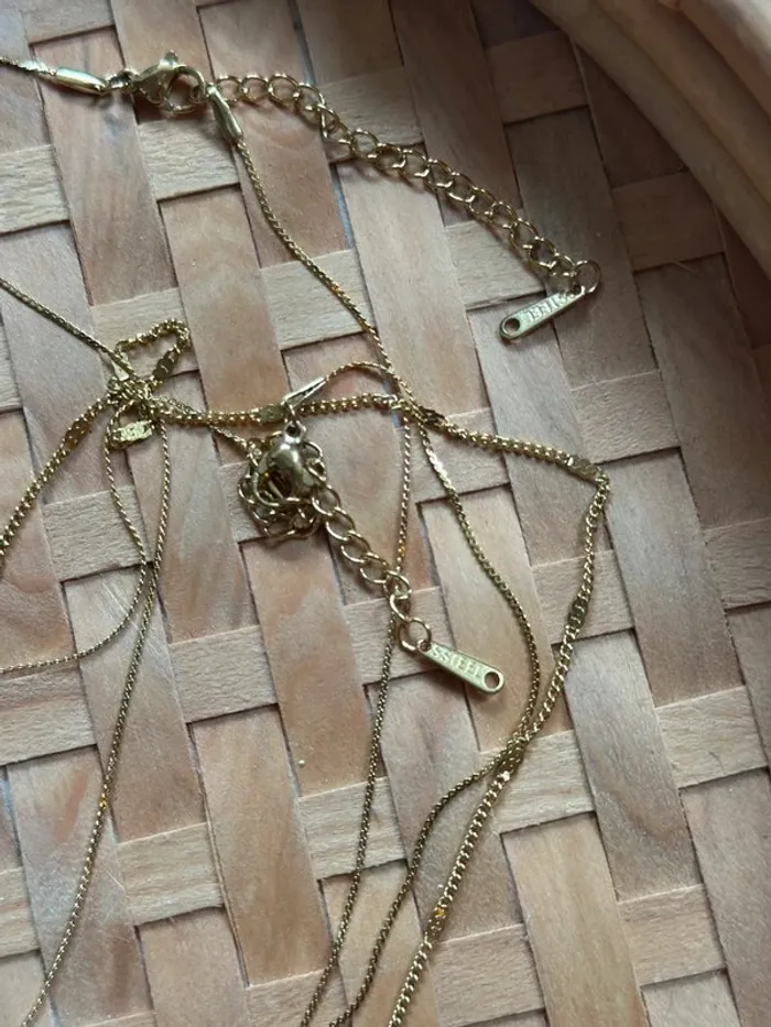 Set 3 colliers dorés pendentifs coquillage perle étoile de mer acier inoxydable – Neuf - photo numéro 8