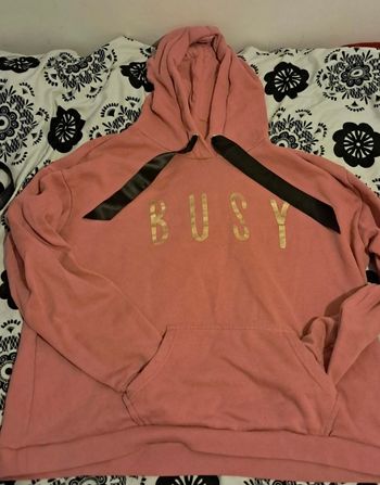 🌸 Sweat à capuche Rose "BUSY" Kiabi - Taille XL