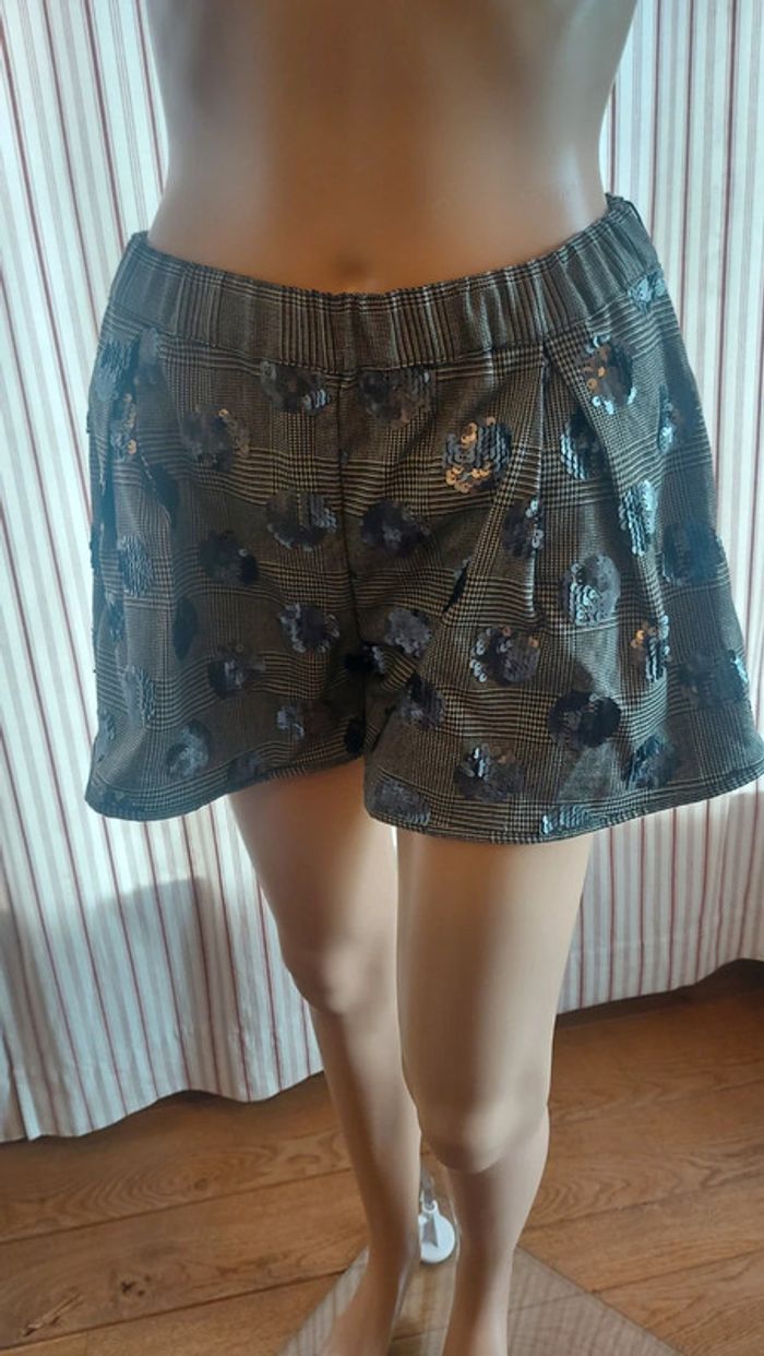 Short Sisley Gris et paillettes 11/12 ans