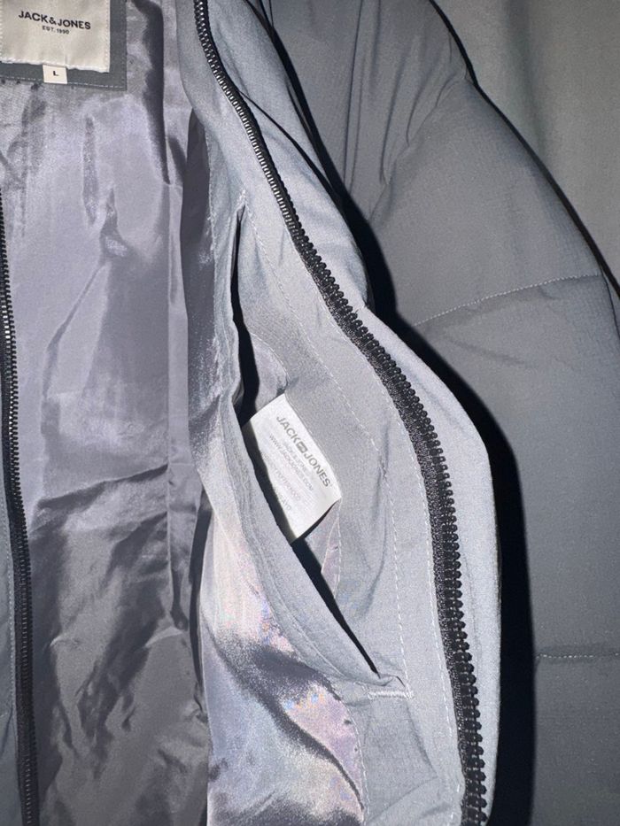 Doudoune grise à capuche Jack & Jones - photo numéro 3