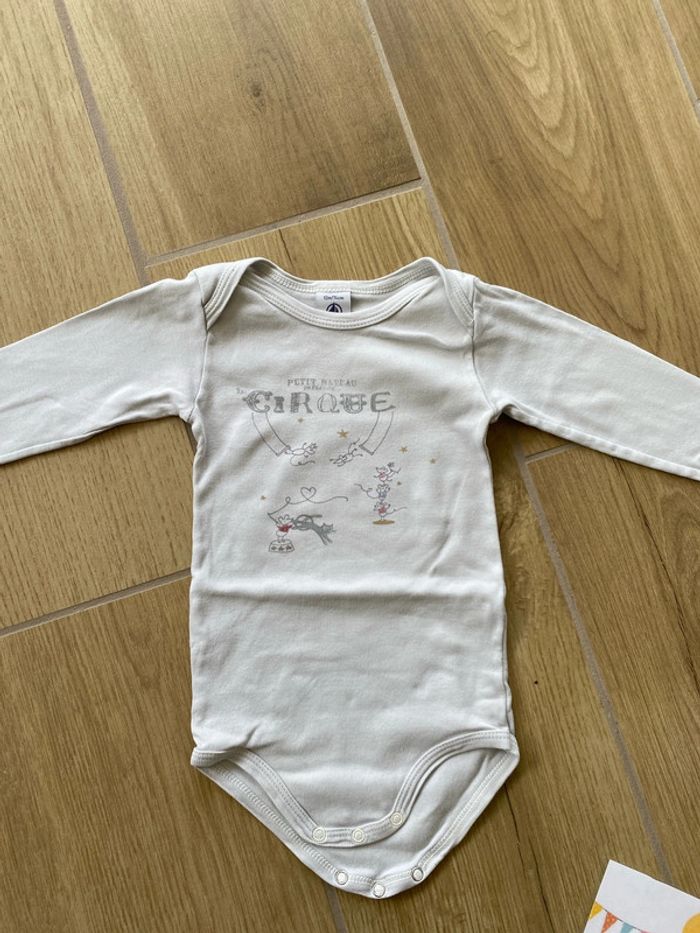 Lot 4 body manche longue petit bateau 12 mois - photo numéro 3