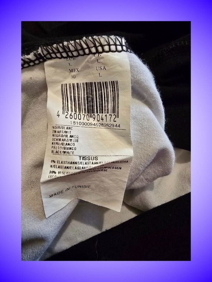 Top Cache-cœur 2-en-1 Jennyfer – Effet Double V-Neck – Noir & Blanc – Taille 40 L – Très Bon État - photo numéro 4