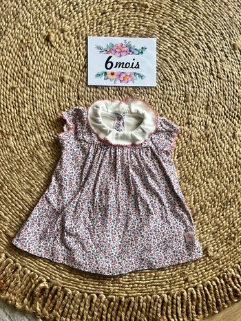 Robe fleurie avec col petit bateau 6 mois