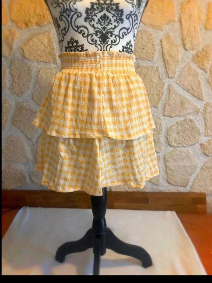 Jupe à Volants Vichy Jaune - Taille XS - H&M - photo numéro 4
