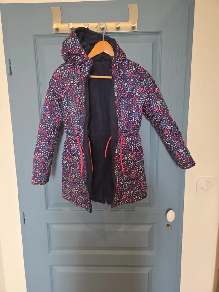 Manteau hiver réversible bleu marine et libertie sergent major taille 11 ans - photo numéro 2