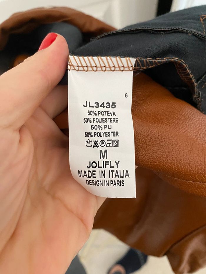 Blouson en simili cuir Perfecto camel - photo numéro 3