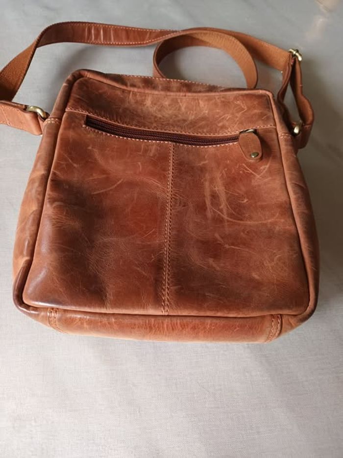 sac bandoulière homme cuir marron - photo numéro 1