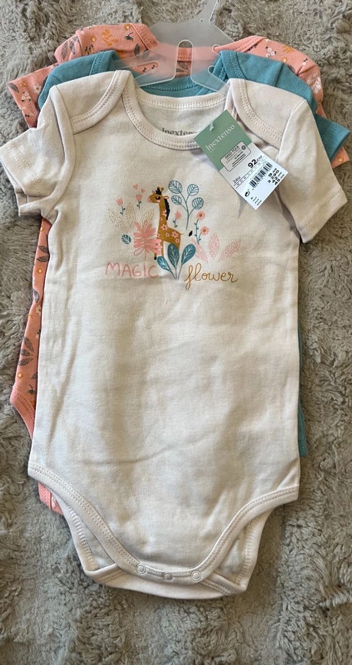 Lot de 3 bodies fille 24 mois 92 cm