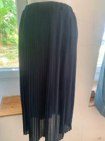 Jupe longue Ange plissée bleu marine taille 36