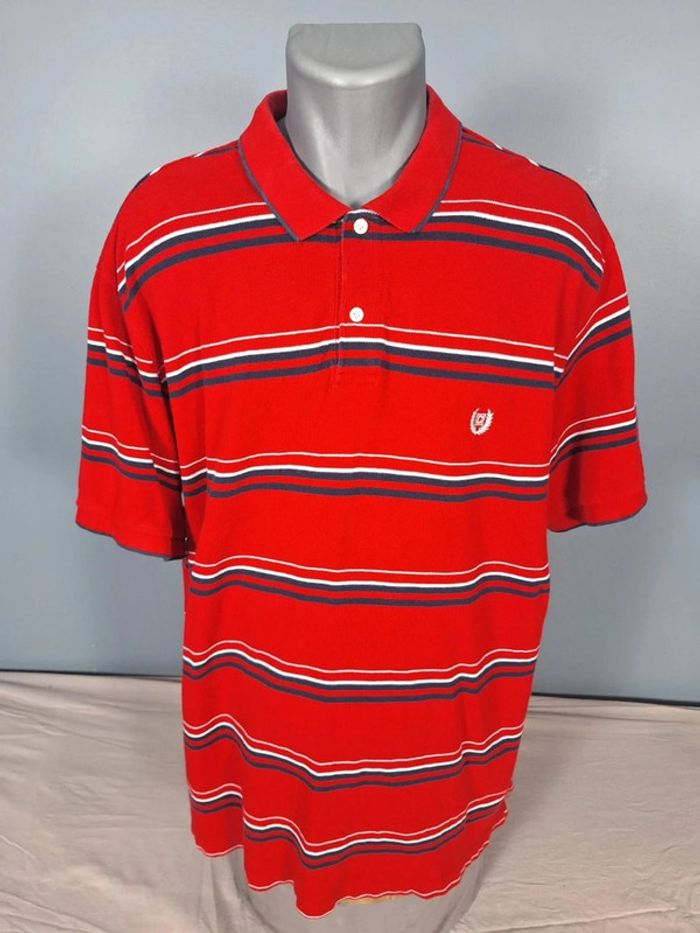 polo manche courte chaps rouge a rayures - taille 2XL - brodé (465) - photo numéro 2
