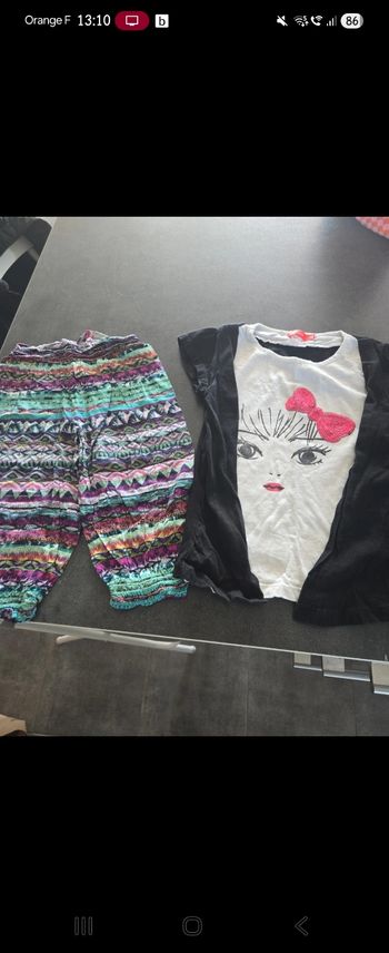 Lot fille 4/5 ans – pantalon Orchestra + t-shirt Tissaia